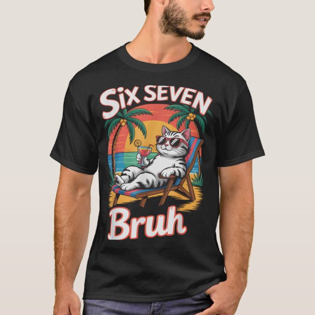 Camiseta Keep Calm 67 Bruh Cat Vacation Cruise Trip Joke Ge (Anverso)