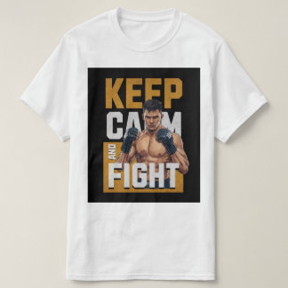 Camiseta Keep Calm and Fight T-Shirt – MMA Fighter Tee