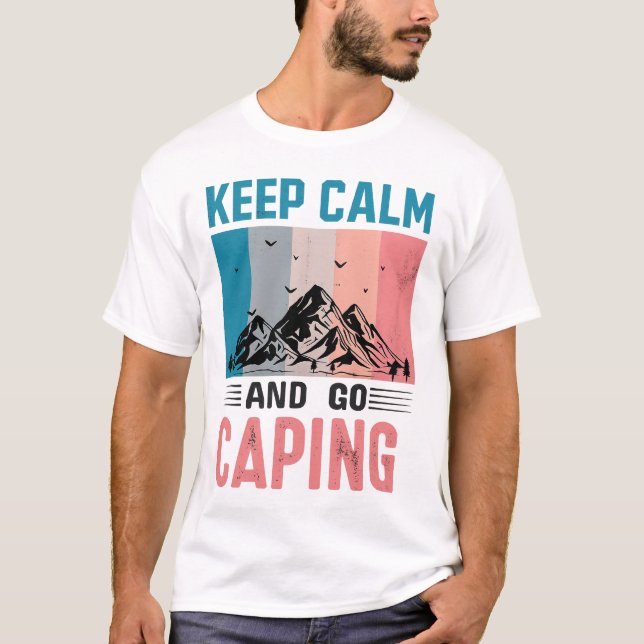 Camiseta Keep Calm and Go Camping Retro Tee (Anverso)