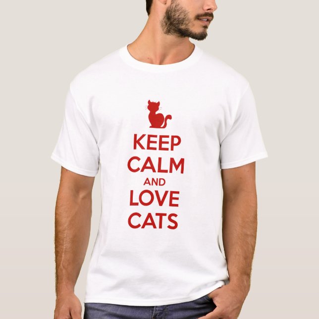 Camiseta Keep Calm and Love Cats (Anverso)
