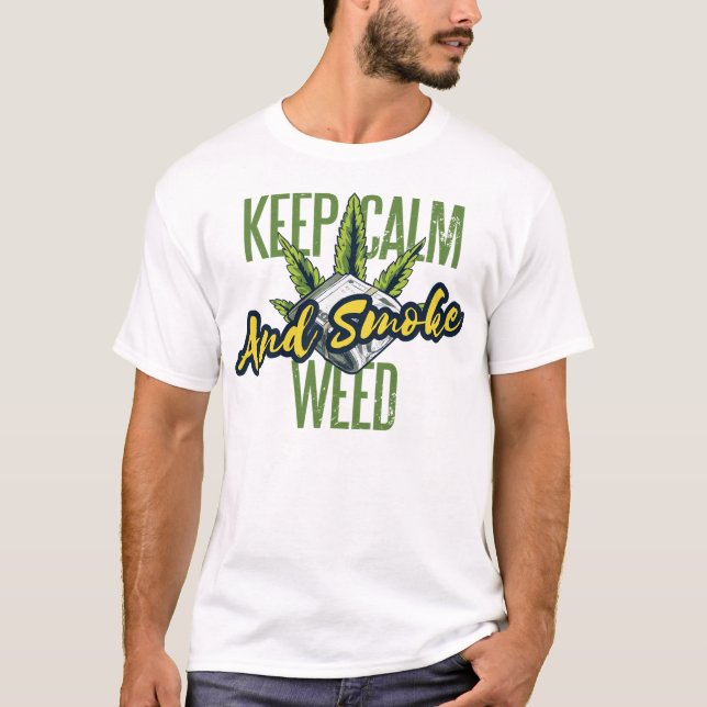 CAMISETA KEEP CALM AND SMOKE WEED (Anverso)