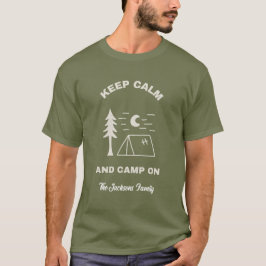 Camiseta Keep Calm & Camp On Camping Outdoors Mens T-shirt
