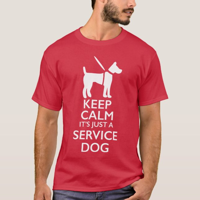 Camiseta Keep Calm Its Just A Service Dog Men Women Girls f (Anverso)