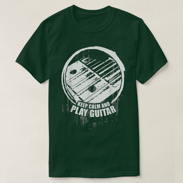 Camiseta Keep Calm Play Guitar Ukulele Plectron Musician Re (Diseño del anverso)