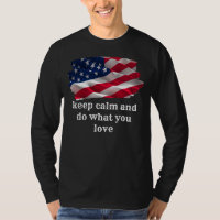 keep calm quote and vibrant american flag