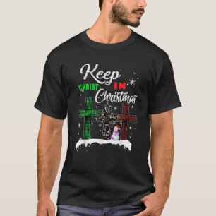 Camiseta Keep Christ In Christmas Jesus Cross Christian Chr