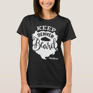 Camiseta "Keep Denver Beard" Mujeres con cuello-V negro