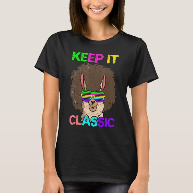 Camiseta Keep It Classic  Alpaca 80's 90's Llama (Anverso)
