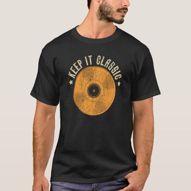 Camiseta Keep It Classic Vinyl Record Player Music (Anverso)
