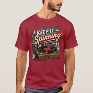 Camiseta Keep It Spinning Retro Tocadiscos de Vini