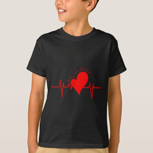 Camiseta Keep On Tickin! Ekg Heartbeat Cow Valve Heart Pati (Anverso)