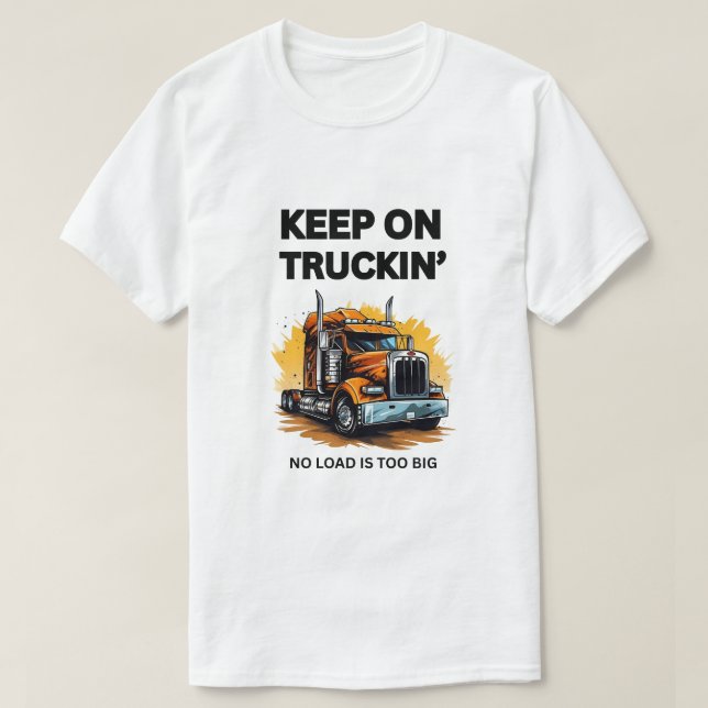 CAMISETA KEEP ON TRUCKIN' MEN'S WHITE BASIC STYLE T-SHIRT (Diseño del anverso)