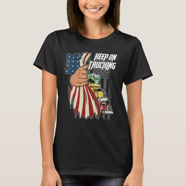 Camiseta Keep On Trucking Flag Us (Anverso)