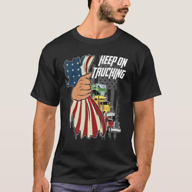 Camiseta Keep On Trucking Flag Us (Anverso)