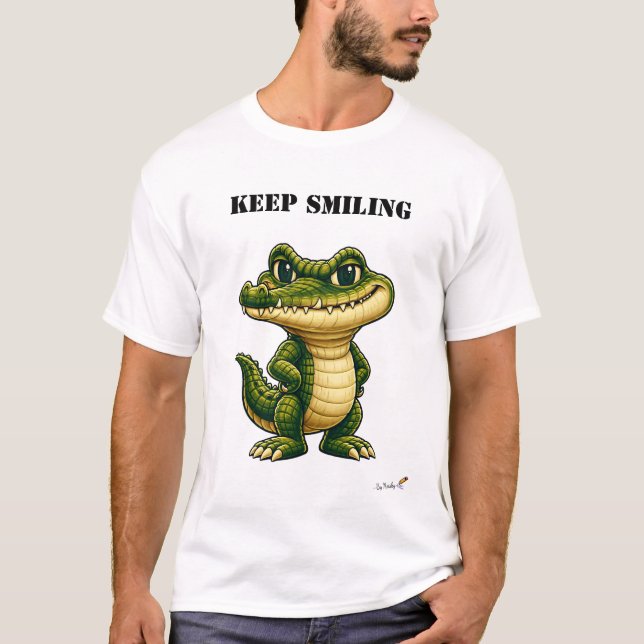 Camiseta Keep Smiling Funny Crocodile T-Shirt (Anverso)
