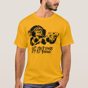 Camiseta Keep your hands off my banana stencil monkey