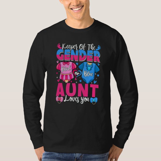Camiseta Keeper Of Gender Aunt Loves You Pink Or Blue Baby  (Anverso)