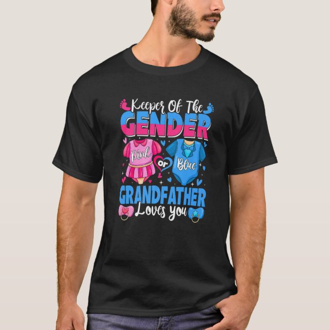 Camiseta Keeper Of Gender Grandfather Loves You Pink Or Blu (Anverso)