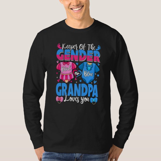 Camiseta Keeper Of Gender Grandpa Loves You Pink Or Blue Ba (Anverso)