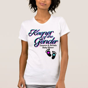 Camiseta Keeper of Gender  Revelación de género rosa y azul