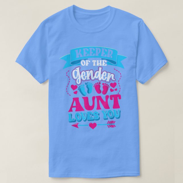 Camiseta Keeper Of The Gender Aunt Loves You Gender Reveal  (Diseño del anverso)