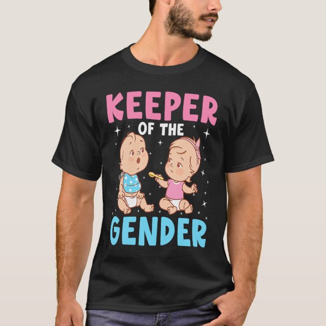 Camiseta Keeper of the Gender Baby Party Gender Reveal Anno (Anverso)