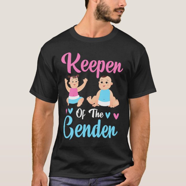 Camiseta Keeper of the Gender Baby Party Gender Reveal Anno (Anverso)