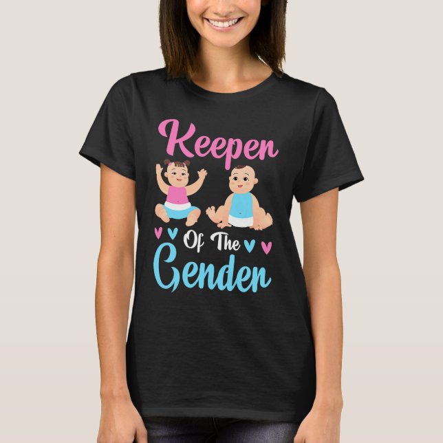 Camiseta Keeper of the Gender Baby Party Gender Reveal Anno (Anverso)
