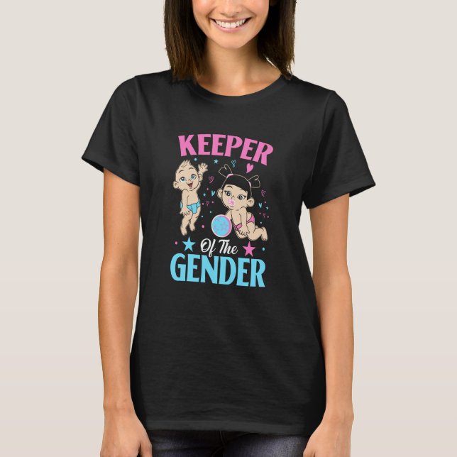 Camiseta Keeper of the Gender Baby Party Gender Reveal Anno (Anverso)