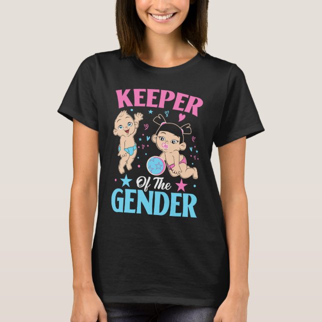 Camiseta Keeper of the Gender Baby Party Gender Reveal Anno (Anverso)