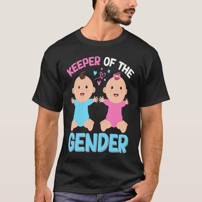 Camiseta Keeper of the Gender Baby Party Gender Reveal Anno (Anverso)