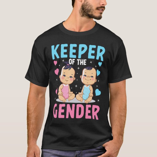 Camiseta Keeper of the Gender Baby Party Gender Reveal Anno (Anverso)