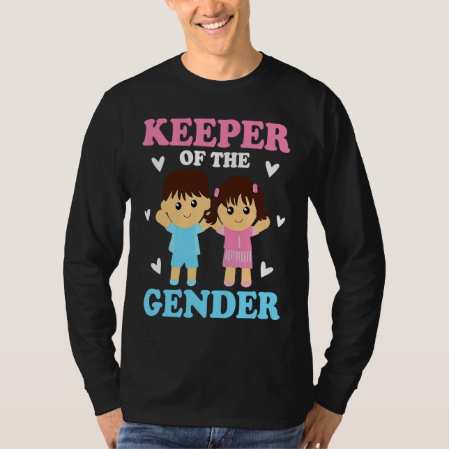 Camiseta Keeper of the Gender Baby Party Gender Reveal Anno (Anverso)