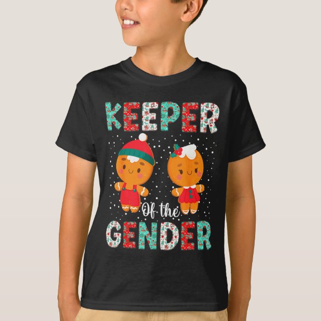 Camiseta Keeper Of The Gender Funny Christmas Shirt Gingerb (Anverso)