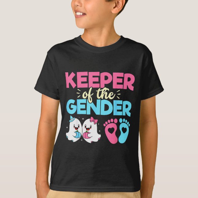 Camiseta Keeper Of The Gender Pumpkin Halloween Baby Gender (Anverso)