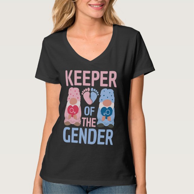 Camiseta Keeper Of The Gender Reveal Announcement Baby Show (Anverso)