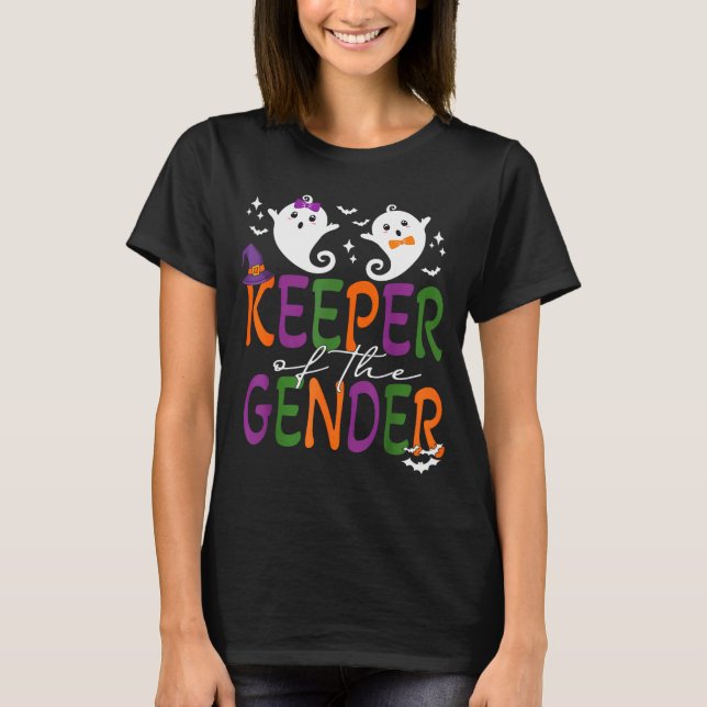 Camiseta Keeper Of The Gender Reveal Halloween Pregnancy An (Anverso)
