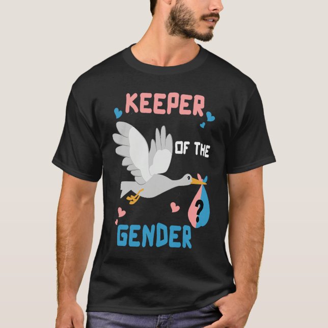 Camiseta Keeper of the Gender Reveal Party Baby Shower Boy  (Anverso)