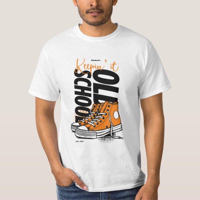 Camiseta Keepin’ It Old School T-Shirt – Retro Orange Sneak (Anverso)