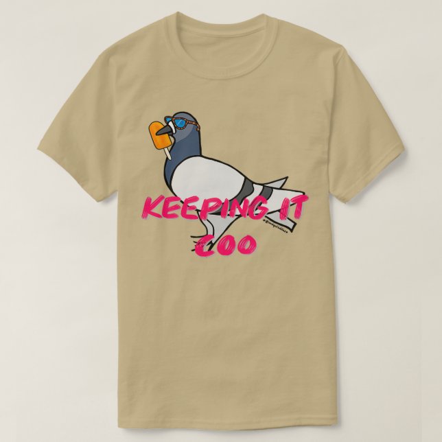 Camiseta Keeping It Coo Fred the Pigeon Summer Illustration (Diseño del anverso)