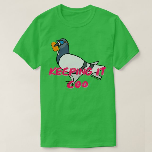 Camiseta Keeping It Coo Fred the Pigeon Summer Illustration (Diseño del anverso)