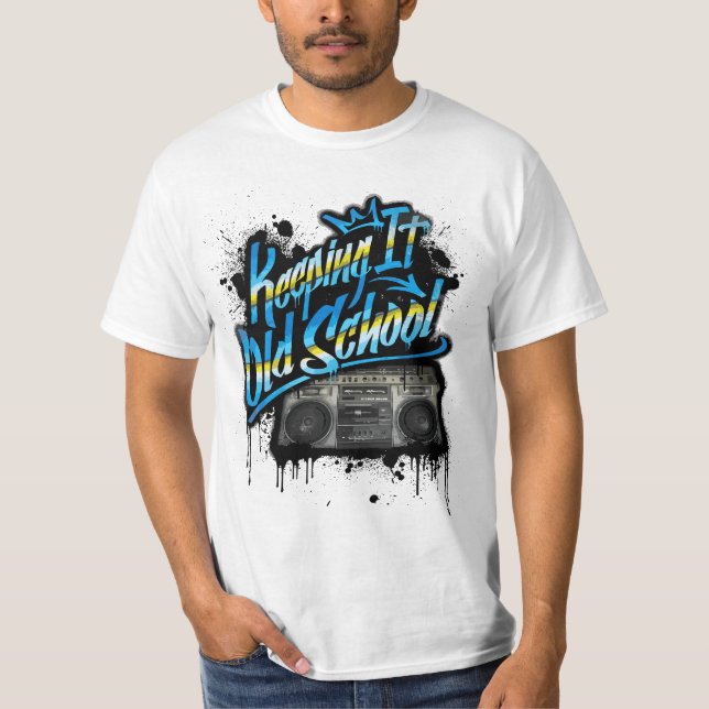 Camiseta Keeping It Old School - Old School Boombox 80s  (Anverso)