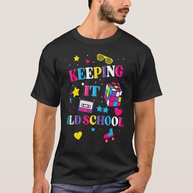 Camiseta Keeping It Old School Retro I Love 80s 90s Boombox (Anverso)