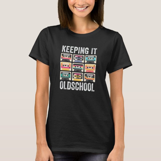 Camiseta Keeping It Oldschool 80s 90s Cassettes Mixtape  Re (Anverso)
