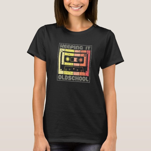 Camiseta Keeping It Oldschool 80s 90s Cassettes Mixtape  Re (Anverso)