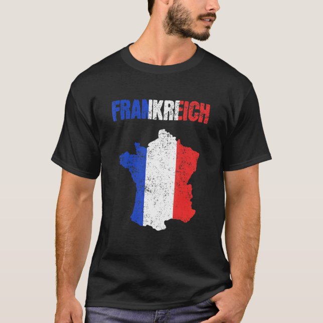Camiseta Keepsake francés de país de bandera francesa (Anverso)