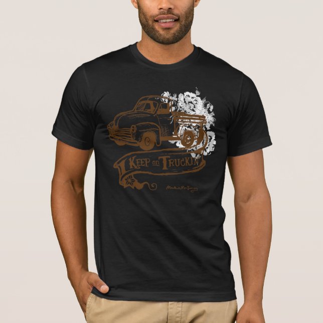 Camiseta Keeptruckin'- withflowers-marrón (Anverso)