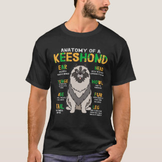 Camiseta Keeshond Anatomy Funny Dog Mamá Dad T Shirt