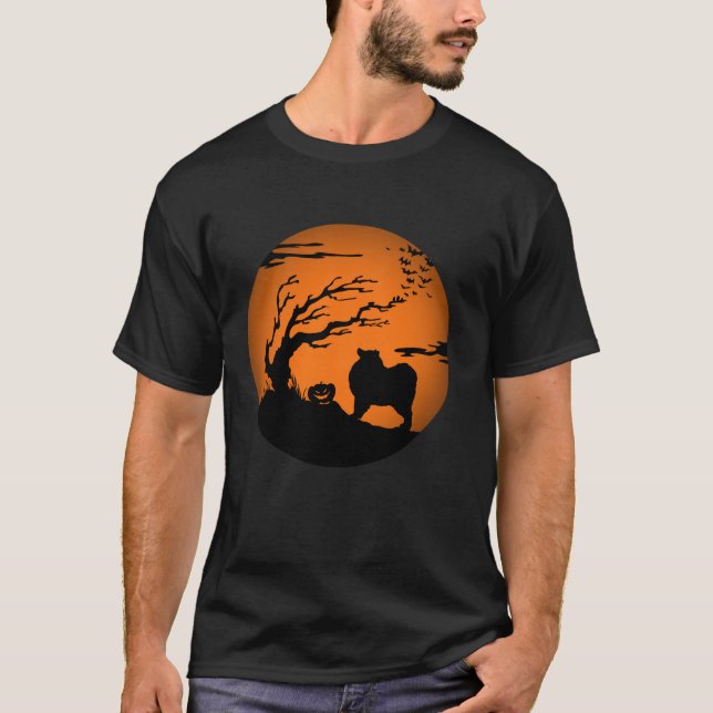 Camiseta Keeshond Halloween T Shirt (Anverso)