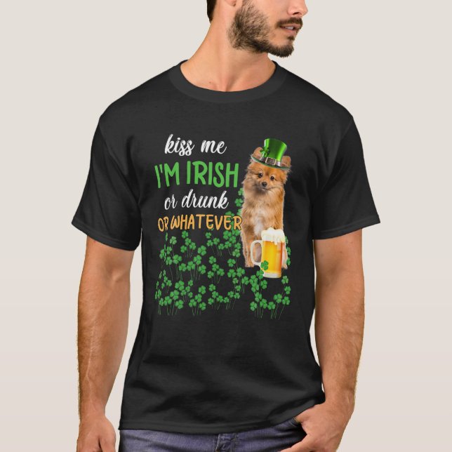 Camiseta Keeshond Kiss Me I'm Irish Or Drunk Or Whatever (Anverso)